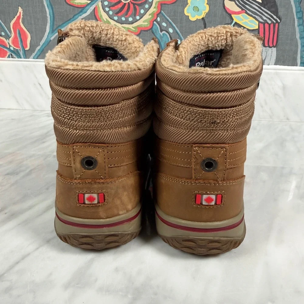 Pajar Tavin Canada Mens Waterproof Winter Boots Tan Leather - 30C Rated 10 10.5 - Picture 4 of 15